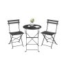 SONGMICS GGF036BZ01 Outdoor Furniture Set, 1 Table and 2 Chairs