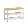 Скамейка для обуви 30x73x45см., цвет кремовый/светло-коричневый