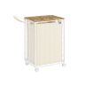 Laundry basket on wheels 90L., black/white