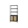 Riiul 30x76,4x174,7cm., must/helepruun