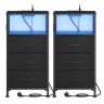 SONGMICS bedside table, 2 drawers and open compartment, 39.6 × 75.9 × 30 cm