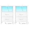 SONGMICS Bedside Table, 2 Drawers and Open Compartment, White, 39.6 × 60.4 × 30 cm