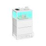 SONGMICS BELLAH LGS302WH03 bedside table, 1 open compartment, 2 drawers, 30 × 39.6 × 60.4 cm