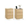 VASAGLE bedside table, 3 drawers, 2 sockets and 2 USB ports, 40 × 59 × 35 cm