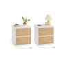 VASAGLE LET821Y02 bedside table, 2 drawers, 40 × 49 × 35 cm