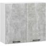 Köögi seinakapp OLIWIA W80 H720, 2 ust, Valge/hall, 80 × 72 × 30 cm