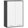 Подвесной шкаф для ванной FIN H934 W64, 2 дверцы, серо-белый, 64 × 94 × 30 см