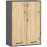 Подвесной шкаф для ванной FIN H934 W64, 2 дверцы, серый/коричневый, 64 × 94 × 30 см