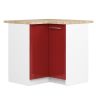 Põrandale paigaldatav nurgaköögikapp OLIWIA S90/90, 2 ust, valge/punane, 90 × 85 × 46 cm