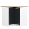 Põrandale paigaldatav nurgaköögikapp OLIWIA S90/90, 2 ust, valge/hall, 90 × 85 × 46 cm
