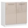 Põrandale paigaldatav valamukapp OLIWIA S, 2 ust, valge/pruun, 80 × 82 × 46 cm