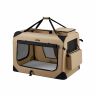 Koera transpordikott 91x63x63cm., helepruun/must