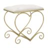 Heart Pouf, Gold and Beige, 50 × 51.5 × 37.5 cm