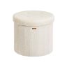 SONGMICS Round Folding Pouf with Storage Box, White, Ø 46 × 45 cm