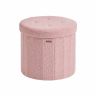 SONGMICS Round Pouf, Foldable with Storage Box, Pink, Ø 46 × 45 cm