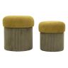 Aspen pouf set, 2 pcs, Green, Ø 42 × 44 cm and Ø 35 × 37 cm