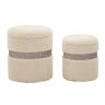 Pouf set Saint-Moritz, 2 pcs, Sand, Ø 40 × 47 cm and Ø 32 × 38 cm