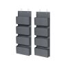 Комплект из 2 подвесных тканевых полок 12x33,5x100 см., серый