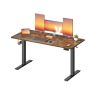 Height-adjustable desk 120×60 cm, vintage brown, 4 height settings