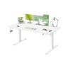 Height-adjustable desk 140×80 cm, vintage brown, with USB-C port