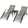 2 lamamistooli komplekt lauaga Outsunny, hall/must