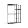 Avatud riidekapp riidepuudega 43 x 124 x 182 cm, hallikaspruun