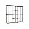 Открытый шкаф 182x43x182см., черный/коричневый
