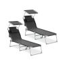 SONGMICS sun loungers, 2 pcs, Black, 189 × 53 × 28.5 cm