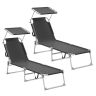 SONGMICS sun lounger, Black, 189 × 53 × 28.5 cm