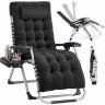 SONGMICS folding sun lounger, black, 90 × 110 × 65 cm