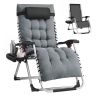 SONGMICS folding sun lounger, grey, 90 × 110 × 65 cm