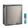 Sorting bin SONGMICS LTB160EZ01, 2 × 30 l, with pedal, Silver, 59.1 × 62.7 × 36.5 cm
