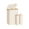 SONGMICS laundry basket, 100 l, with lid and removable bag, White, 52 × 38.5 × 75 cm