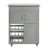 Кухонный шкаф на колесах 67x38x87см., серого/серебристого цвета