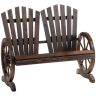 Садовая скамейка Outsunny 108x66x95 см, темно-коричневая.