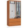 Riidekapp AKORD S90, 2 ust ja 2 sahtlit, pruun, 90 × 180 × 51 cm
