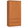 Riidekapp AKORD S90, 2 ust, 2 sahtlit, pruun, 90 × 180 × 51 cm
