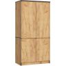 Riidekapp AKORD S90, 4 ukse ja 4 riiuliga, Tamm, 90 × 180 × 51 cm