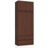 Riidekapp AKORD S90, pealise, 2 ukse ja 2 sahtliga, pruun, 90 × 234 × 51 cm