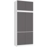 Riidekapp AkordV2 S90, 6 ust, valge/halli, 90 × 235 × 51 cm