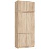 Riidekapp AkordV2 S90, 6 ukse ja 6 riiuliga, pruun, 90 × 235 × 51 cm