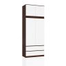 Riidekapp S 90, 2 ust, 2 sahtlit, valge/pruun, 90 × 234 × 51 cm