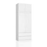 Riidekapp S90, 2 ust, 2 sahtlit, Valge, 90 × 234 × 51 cm