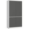 Riidekapp S90 4D CLP, 4 uksega, valge/hall, 90 × 180 × 51 cm