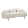 Three-seater sofa Oslo, 3-seater with 3 cushions, Beige/gold, 185 × 68 × 84 cm