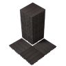 Ühendatud plastist terrassiplaadid, 36 tk, 29,6 x 29,6 cm, tumepruunid