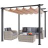 10'x10' õuealumiinium pergola väljatõmmatava varikatusega, beež
