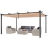 12'x16' alumiiniumist õuepergola väljatõmmatava varikatusega, beež