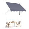 Sissetõmmatav terrassi varikatus 98x47 tolli, tumehall, reguleeritav