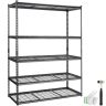 Reguleeritav 5-astmeline metallriiul, must, 60x24x78 tolli